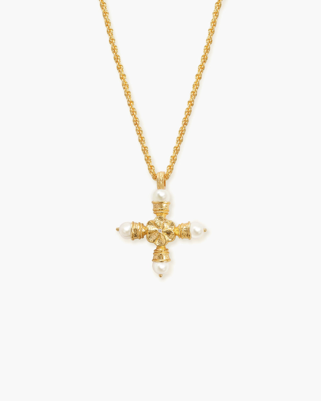 Florence Pearl Cross Necklace
