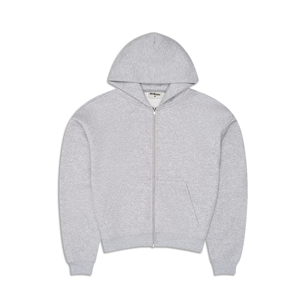 350 GSM 'Heather Grey' Zip-Up Hoodie