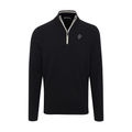 Greenwich Sound Polo Black with White Trim Luxury Touch Cotton and Cashmere Quarter Zip Sweater