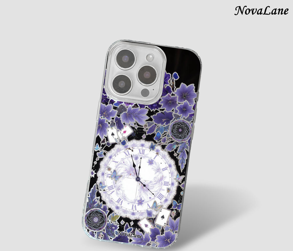 Floral Time Machine Shining Phone Case Cover